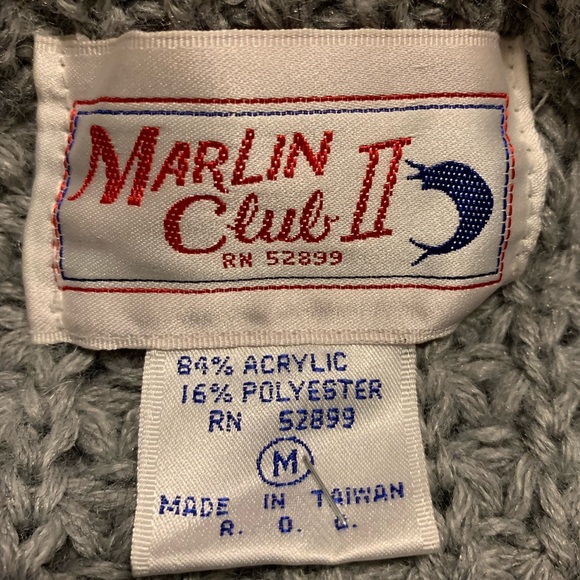 Vintage Marlin Club II Wide Knit Crewneck Sweater - Picture 4 of 4